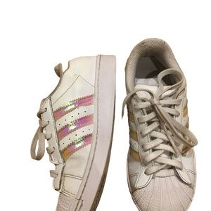 Adidas Superstar 3 Stripe Metallic Shoes​​​​​​